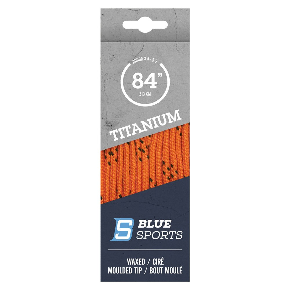 Titanium Ice Hockey Waxed Laces 96-120 inch orange
